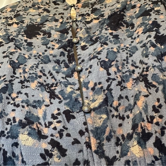 FREE PEOPLE Romper ALL THE RIGHT RUFFLES BLUE Floral Size Small Boho Festival - Picture 7 of 15